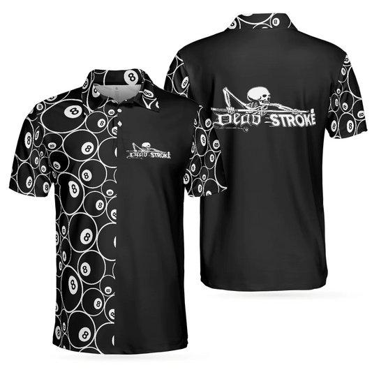 Billard Polo Shirt Billiards Skeleton Dead Stroke Boys Polo Shirts Black