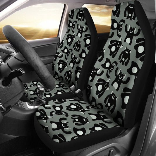 Bigfoot Car Seat Covers Bigfoot Monster All Poses Pattern Seat Covers Black Gray