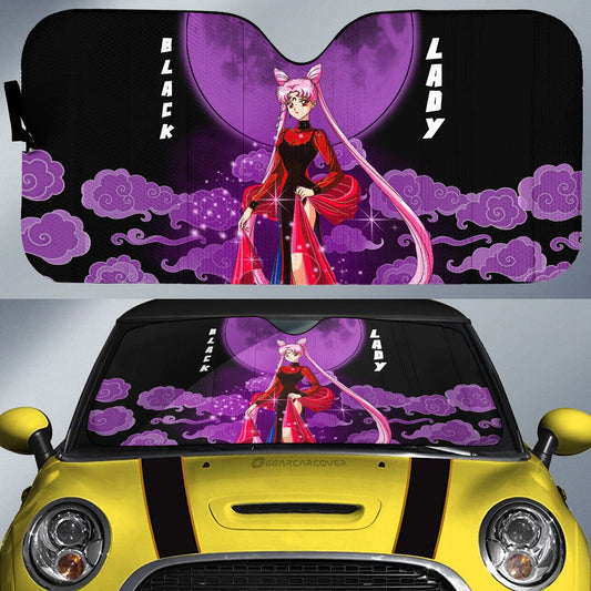 Black Lady Car Sunshade Custom Sailor Moon Anime Car Accessories