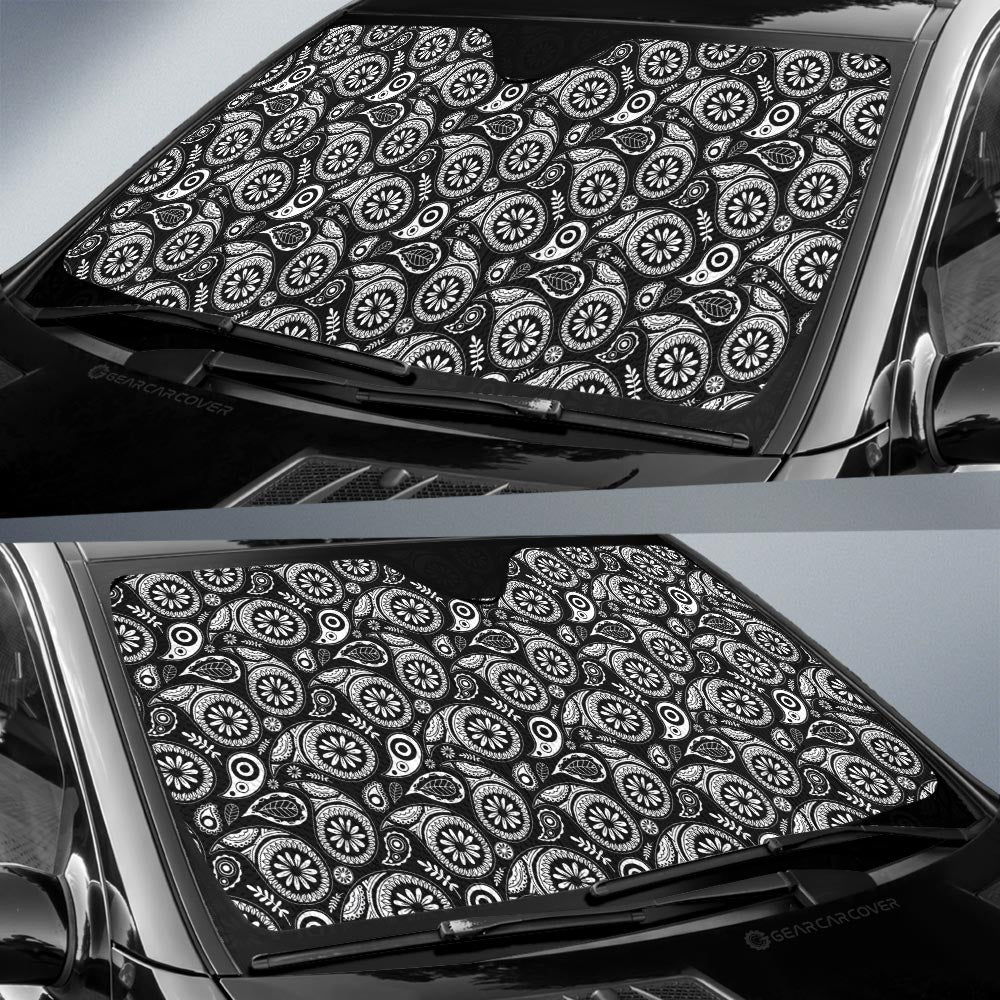 Black Paisley Pattern Car Sunshade Custom Car Accessories
