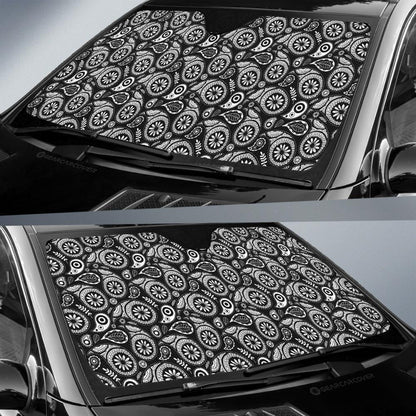 Black Paisley Pattern Car Sunshade Custom Car Accessories