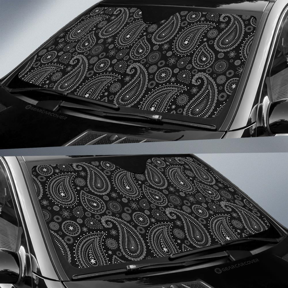 Black Paisley Pattern Car Sunshade Custom Car Accessories