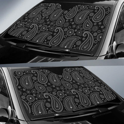 Black Paisley Pattern Car Sunshade Custom Car Accessories