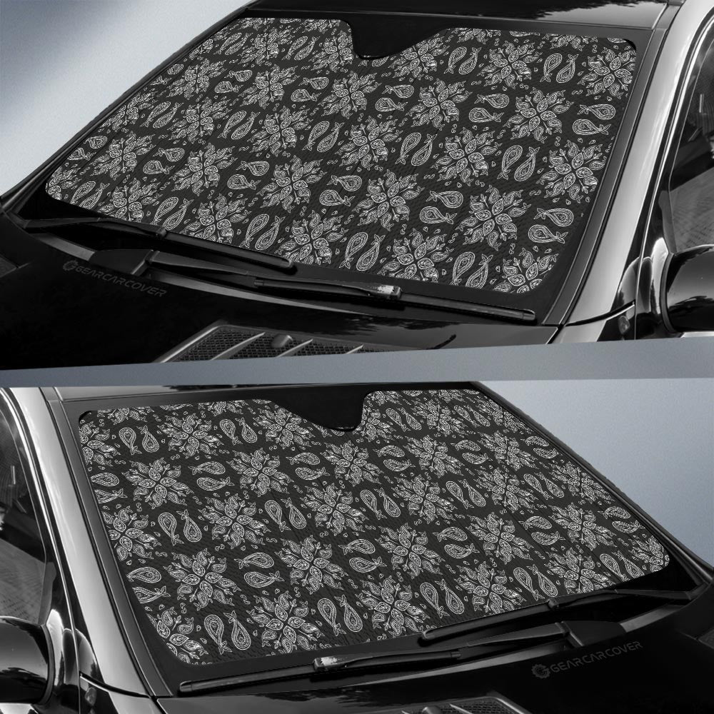 Black Paisley Pattern Car Sunshade Custom Car Accessories