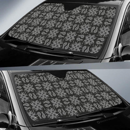 Black Paisley Pattern Car Sunshade Custom Car Accessories