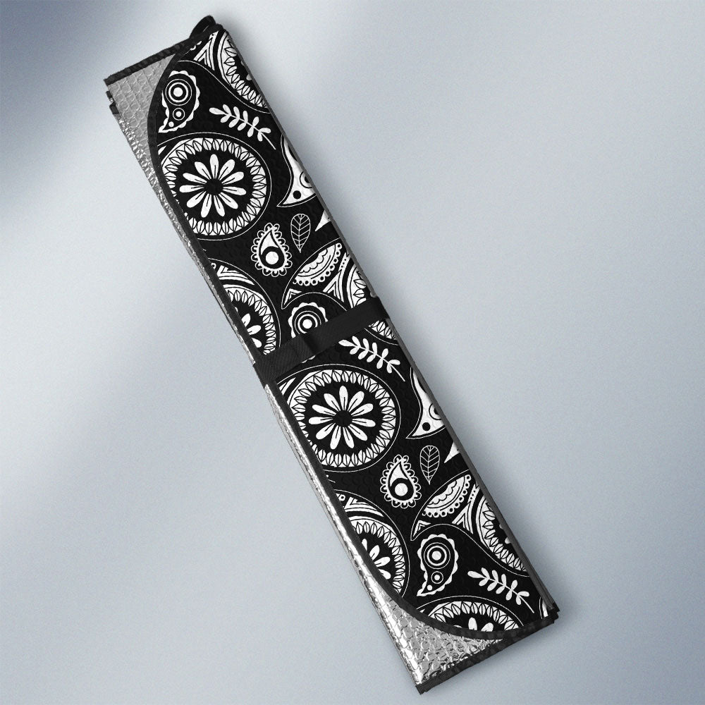 Black Paisley Pattern Car Sunshade Custom Car Accessories
