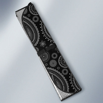 Black Paisley Pattern Car Sunshade Custom Car Accessories