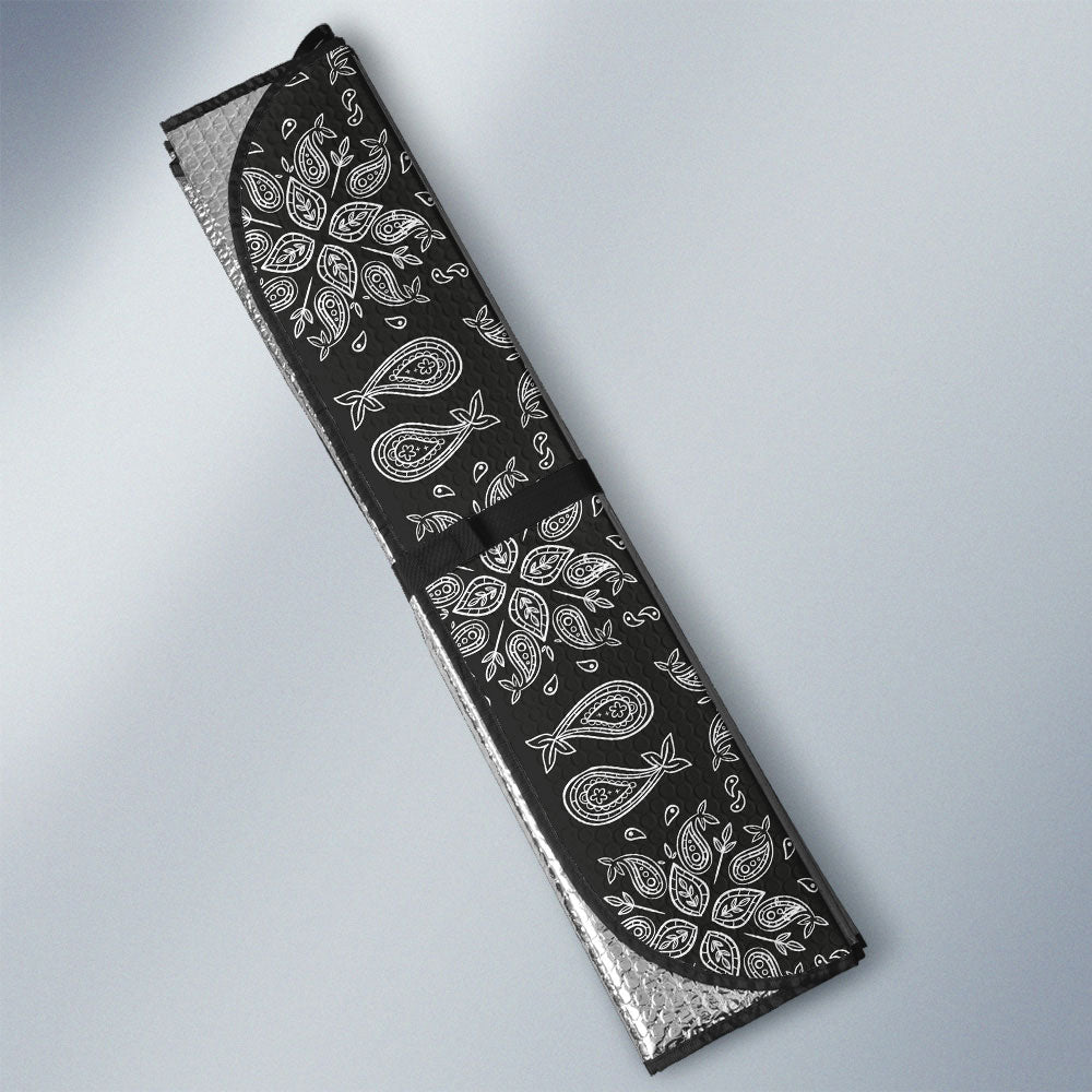 Black Paisley Pattern Car Sunshade Custom Car Accessories