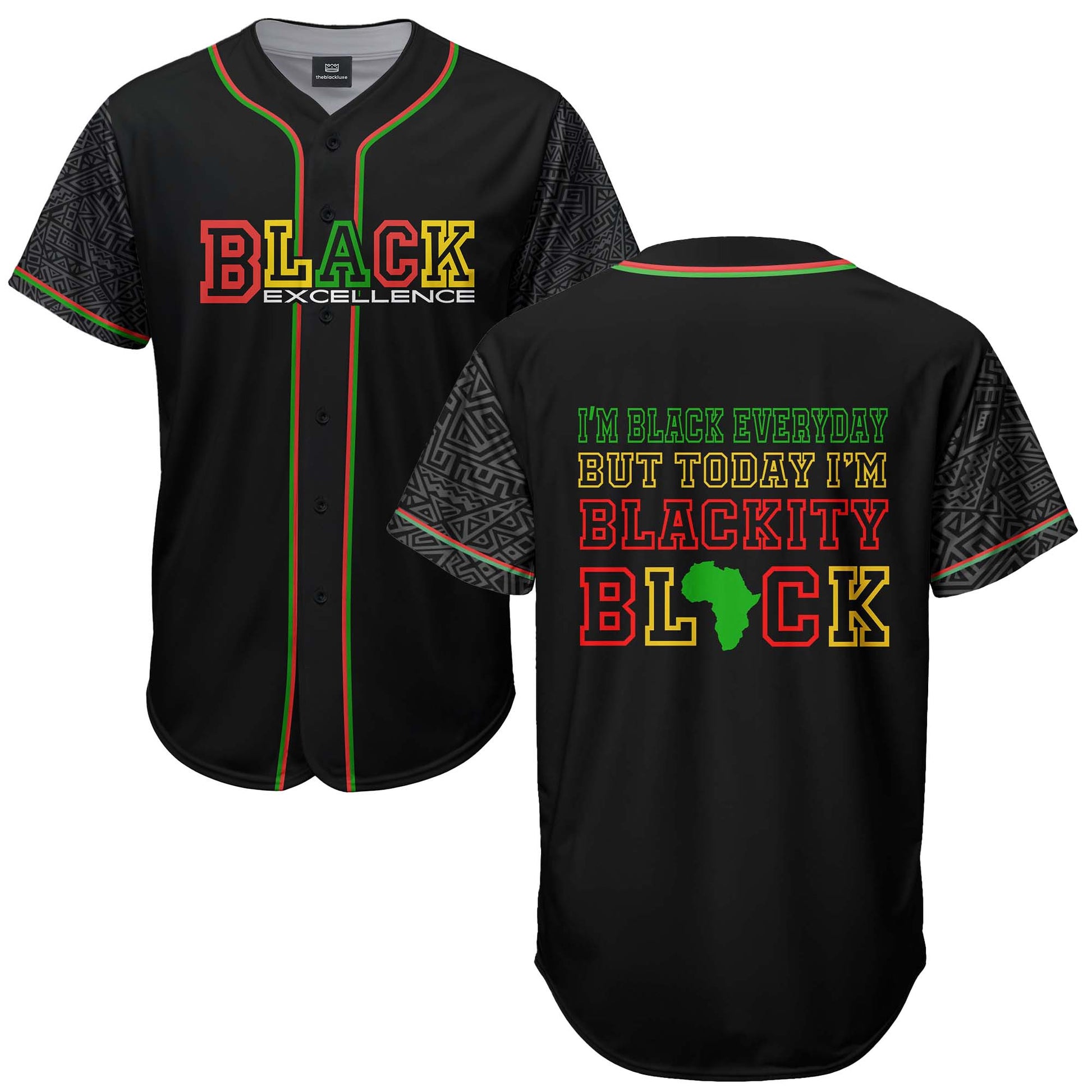 Black Excellence Today “Blackity Black” - African American Baseball Jersey - Gift for Black Dad, Grandpa, Husband