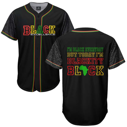 Black Excellence Today “Blackity Black” - African American Baseball Jersey - Gift for Black Dad, Grandpa, Husband