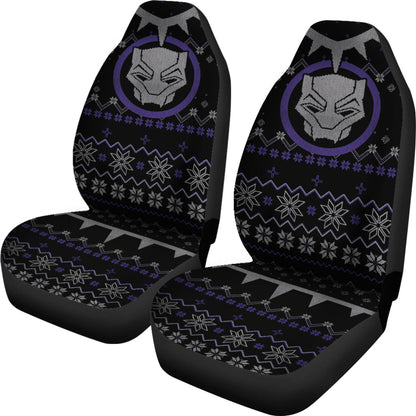 Black Panther Car Seat Covers Black Panther Symbol Christmas Pattern Seat Covers Black