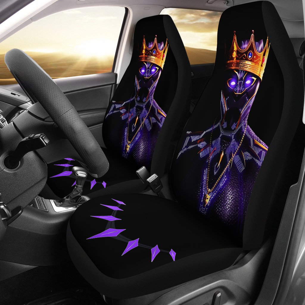 Black Panther Car Seat Covers Black Panther King Crown Seat Covers Black