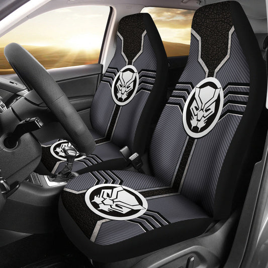 Black Panther Car Seat Covers Black Panther Logo Pattern Seat Covers Black Gray