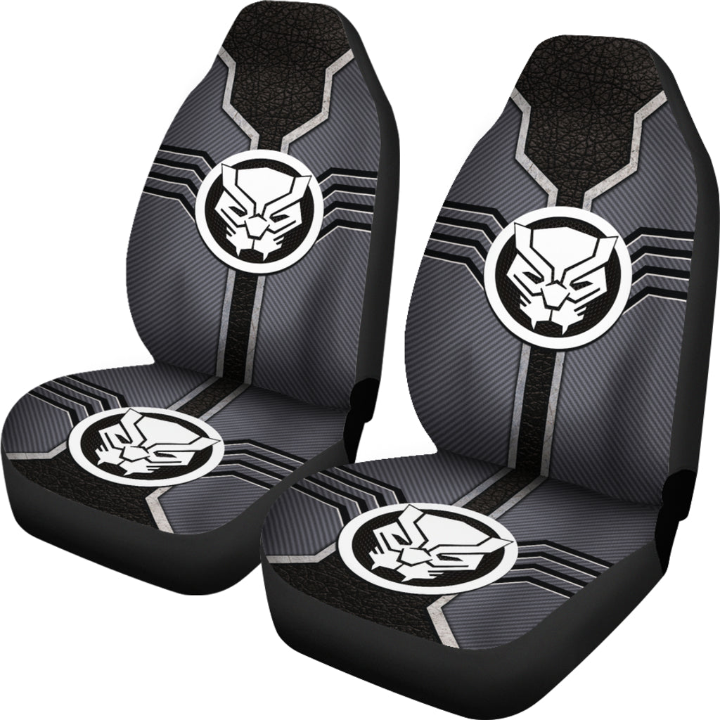 Black Panther Car Seat Covers Black Panther Logo Pattern Seat Covers Black Gray