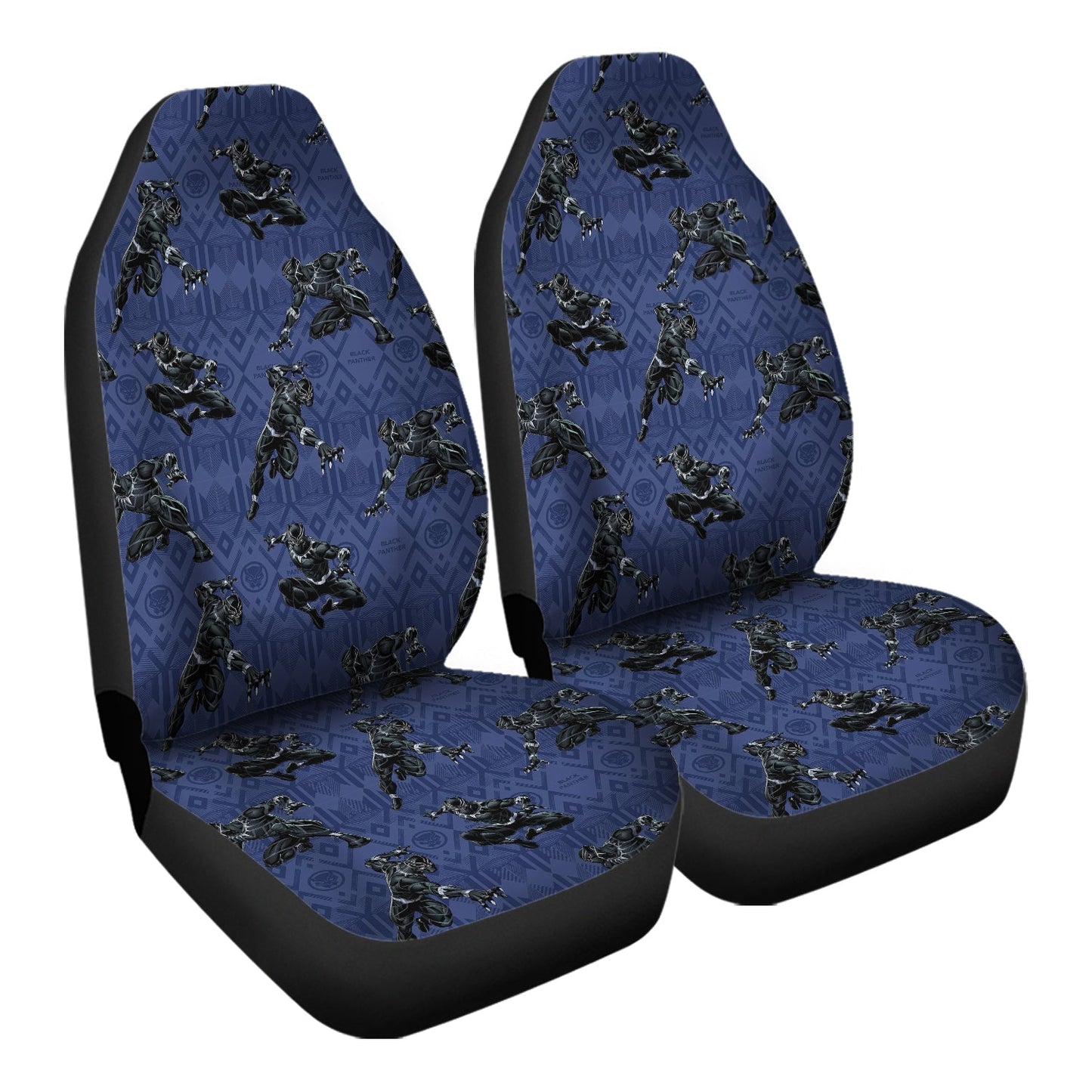 Black Panther Car Seat Covers Black Panther Poses Pattern Seat Covers Blue Black