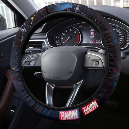 Spiderman Steering Wheel Cover MV Black Spiderman Graphic Driving Wheel Cover Black