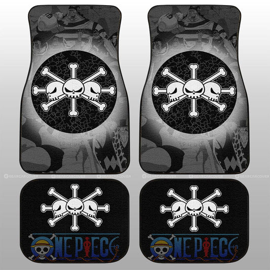 One Piece Car Mats One Piece Blackbeard Jolly Roger Symbol Car Floor Mats Black Gray
