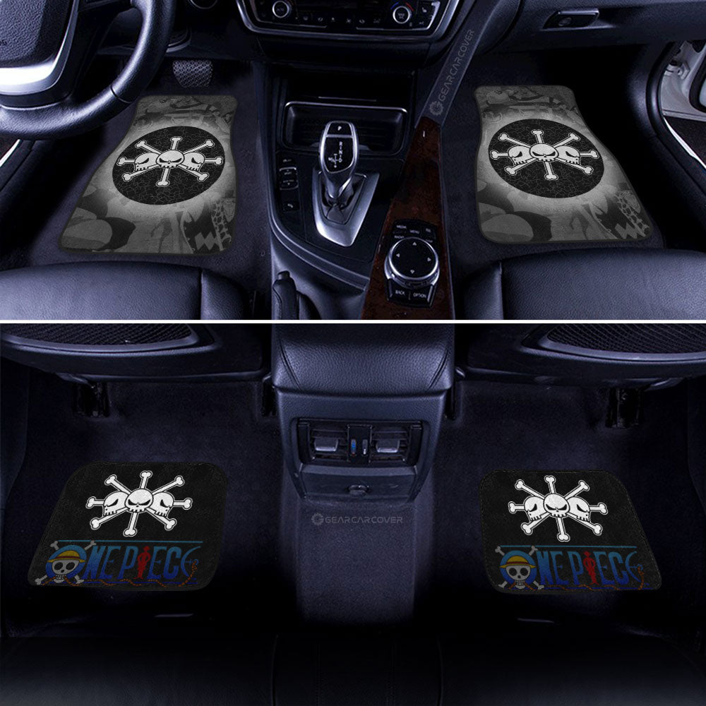 One Piece Car Mats One Piece Blackbeard Jolly Roger Symbol Car Floor Mats Black Gray