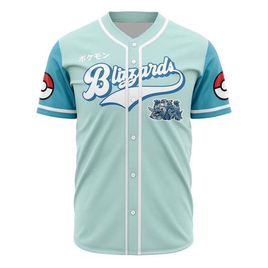 PKM Baseball Jersey PKM Ice Type Blizzards Skill Jersey Shirt Blue Unisex