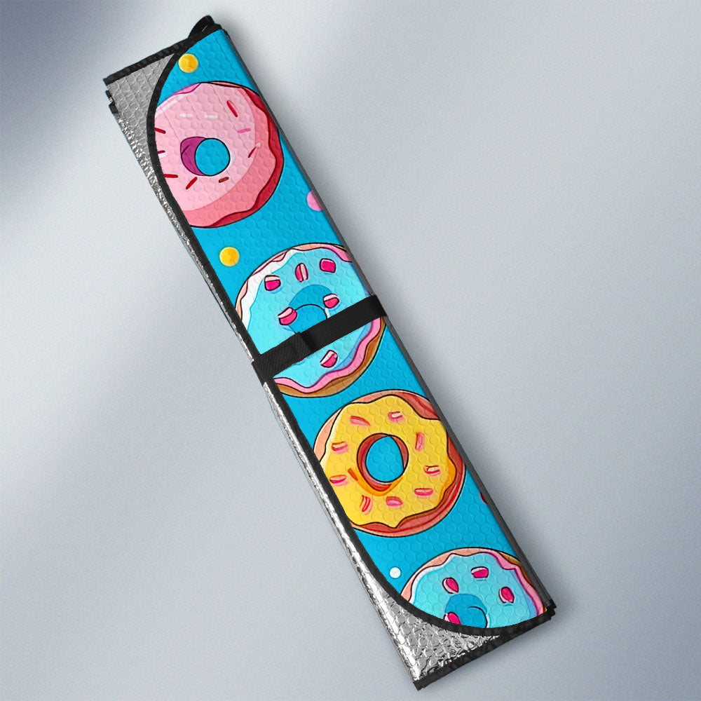 Blue Donuts Car Sunshade Custom Girly Pattern Car Accessories