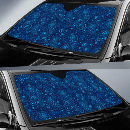 Blue Paisley Pattern Car Sunshade Custom Car Accessories