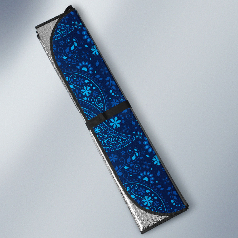 Blue Paisley Pattern Car Sunshade Custom Car Accessories
