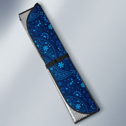 Blue Paisley Pattern Car Sunshade Custom Car Accessories