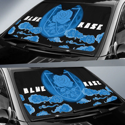 Blue Rose Car Sunshade Custom Car Accessories