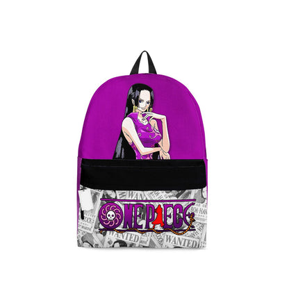 One Piece Backpack One Piece Boa Hancock Symbol Manga Pattern Backpacks Purple