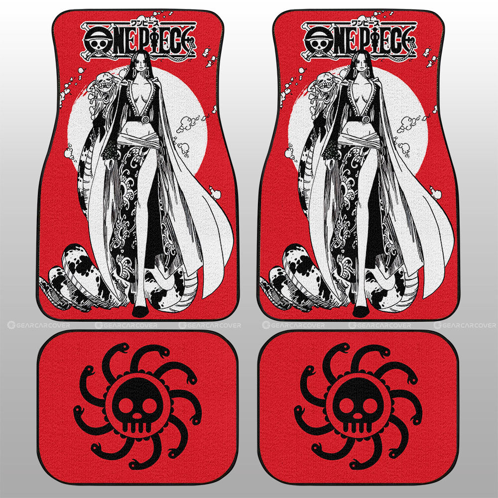 One Piece Car Mats One Piece Boa Hancock Character Symbol Car Floor Mats Red White