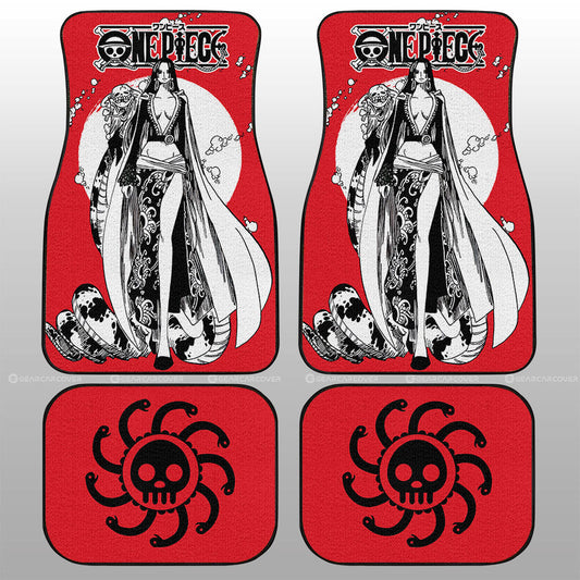 One Piece Car Mats One Piece Boa Hancock Character Symbol Car Floor Mats Red White