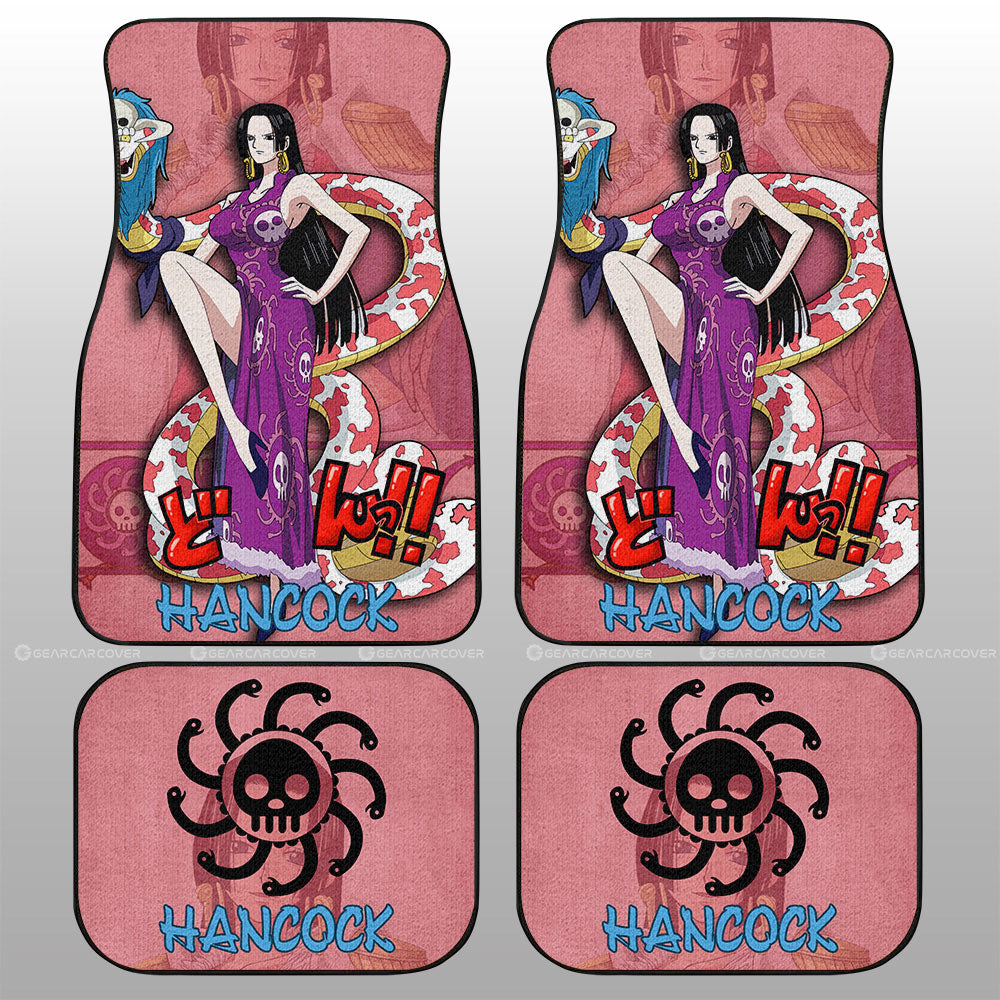 One Piece Car Mats Boa Hancock Character Jolly Roger Symbol Car Floor Mats Pink