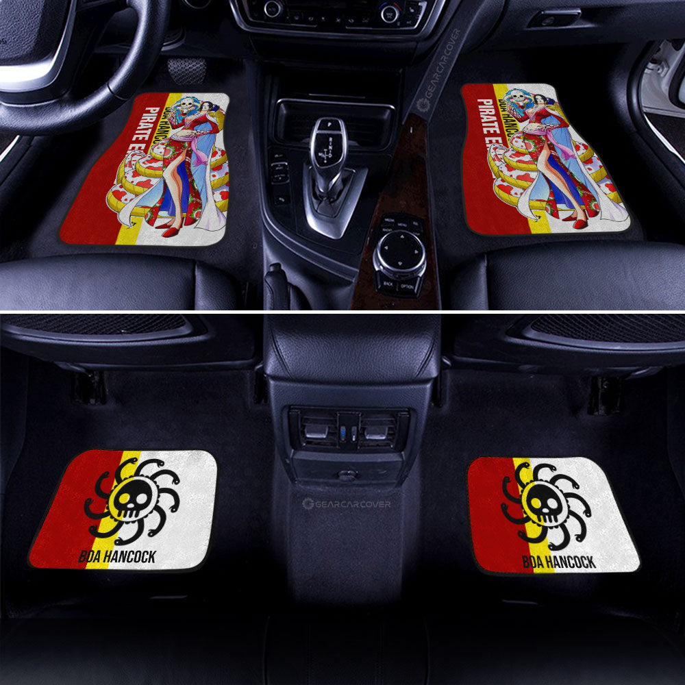 One Piece Car Mats Boa Hancock And Jolly Roger Symbol Car Floor Mats Colorful