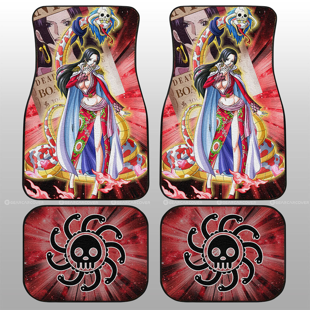 One Piece Car Mats Boa Hancock With Wanted Poster Graphic Car Floor Mats Red
