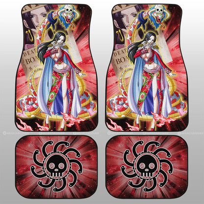 One Piece Car Mats Boa Hancock With Wanted Poster Graphic Car Floor Mats Red