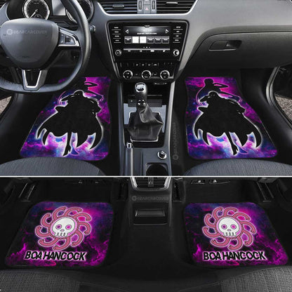 One Piece Car Mats Boa Hancock Silhouette Galaxy Car Floor Mats Black Purple