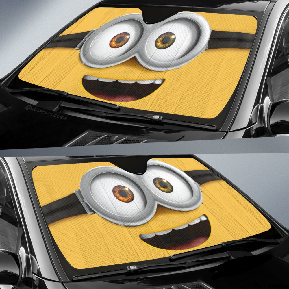 Minions Car Sun Shade Minion Bob Funny Eyes Graphic Winshield Sun Shade Yellow