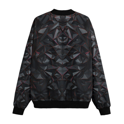 Skull Bomber Jacket Metal Skull Polygons Pattern Bomber Black Unisex