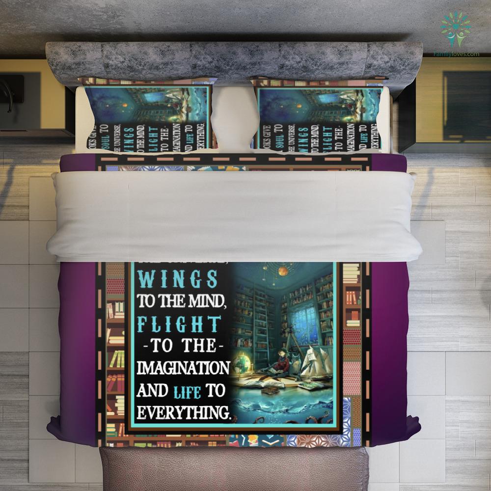 Book Bedding Set Book Give A Soul To The Universe Duvet Covers Blue Brown Unique Gift