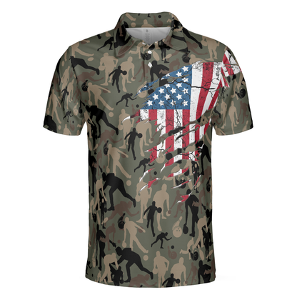 Bowling Polo Shirt Bowling Camouflage American Eagle Boys Polo Shirts Green