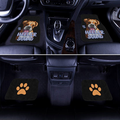 Dog Car Floor Mats Cute Boxer Dog Heeler Squad Pawprints Pattern Car Mats