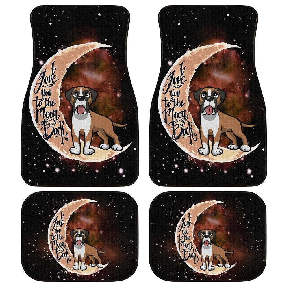 Dog Car Floor Mats Boxer Dog Love You To The Moon And Back Car Mats
