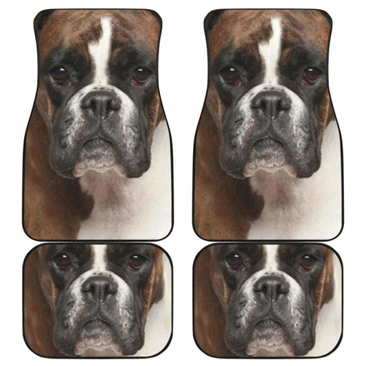 Dog Car Floor Mats Funny Close Up Face Boxer Dog Graphic Car Mats