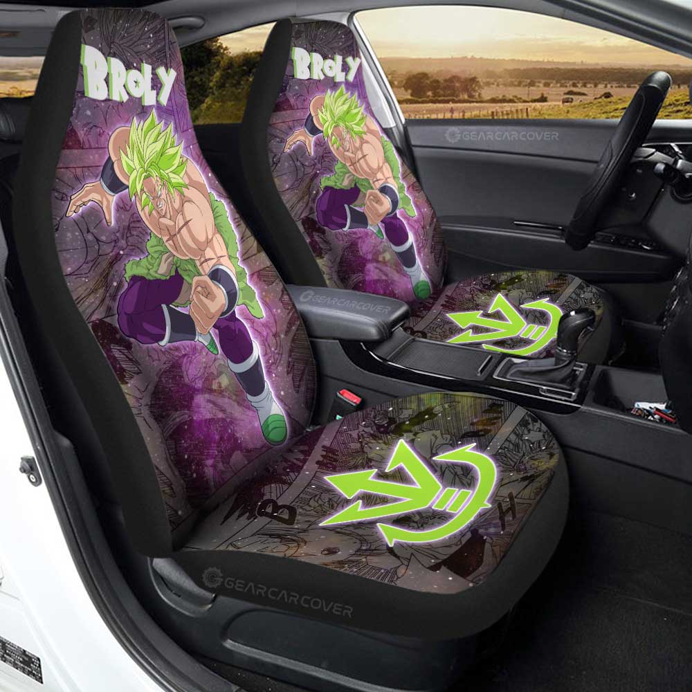 Dragon Ball Car Seat Covers Dragon Ball Broly Graphic Galaxy Style Seat Covers Purple Gray