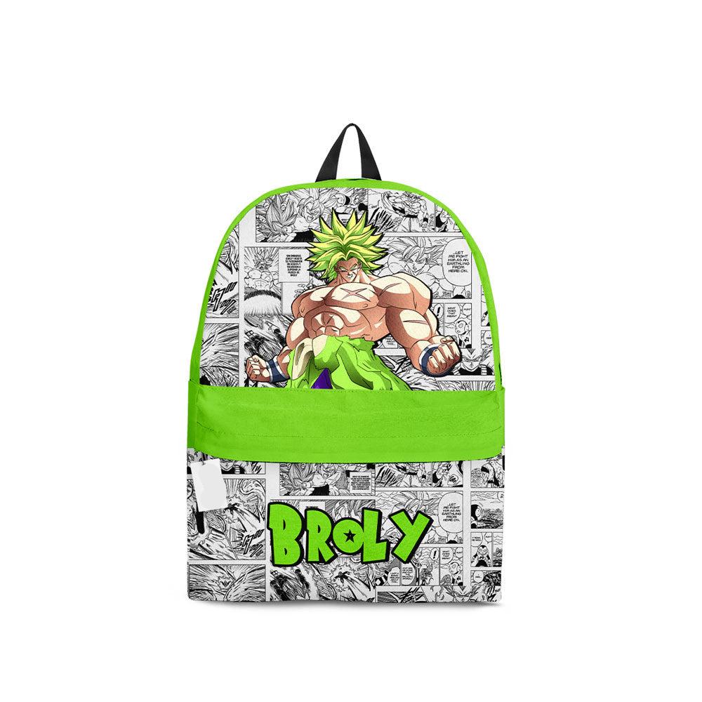 Dragon Ball Backpack Broly Graphic Manga Pattern Backpacks White Green