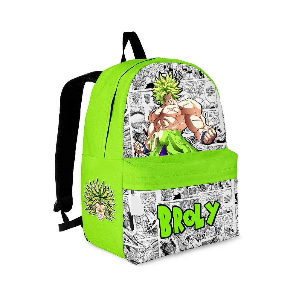 Dragon Ball Backpack Broly Graphic Manga Pattern Backpacks White Green