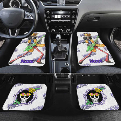 One Piece Car Mats One Piece Brook Graphic Jolly Roger Symbol Car Floor Mats White Purple