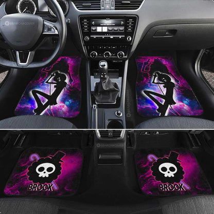 One Piece Car Mats Brook Silhoutte Jolly Roger Symbol Galaxy Car Floor Mats Black Purple