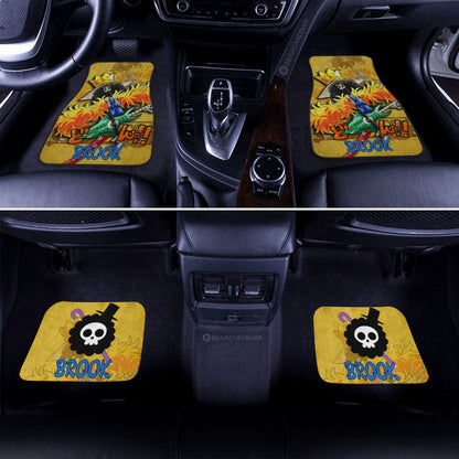One Piece Car Mats One Piece Character Brook Jolly Roger Car Floor Mats Yellow