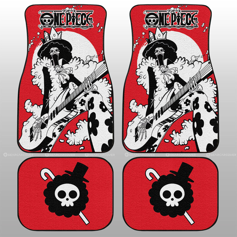 One Piece Car Mats One Piece Chracter Brook And Jolly Roger Symbol Car Floor Mats Red White